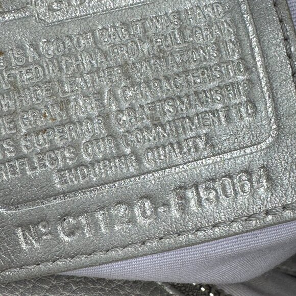 Coach Light Metallic Gray Long Wide Strap & Fob - Picture 11 of 12